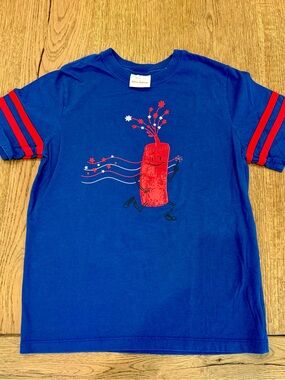Hanna Andersson Patriotic Firecracker Graphic Tee Boys Size 10 (140)